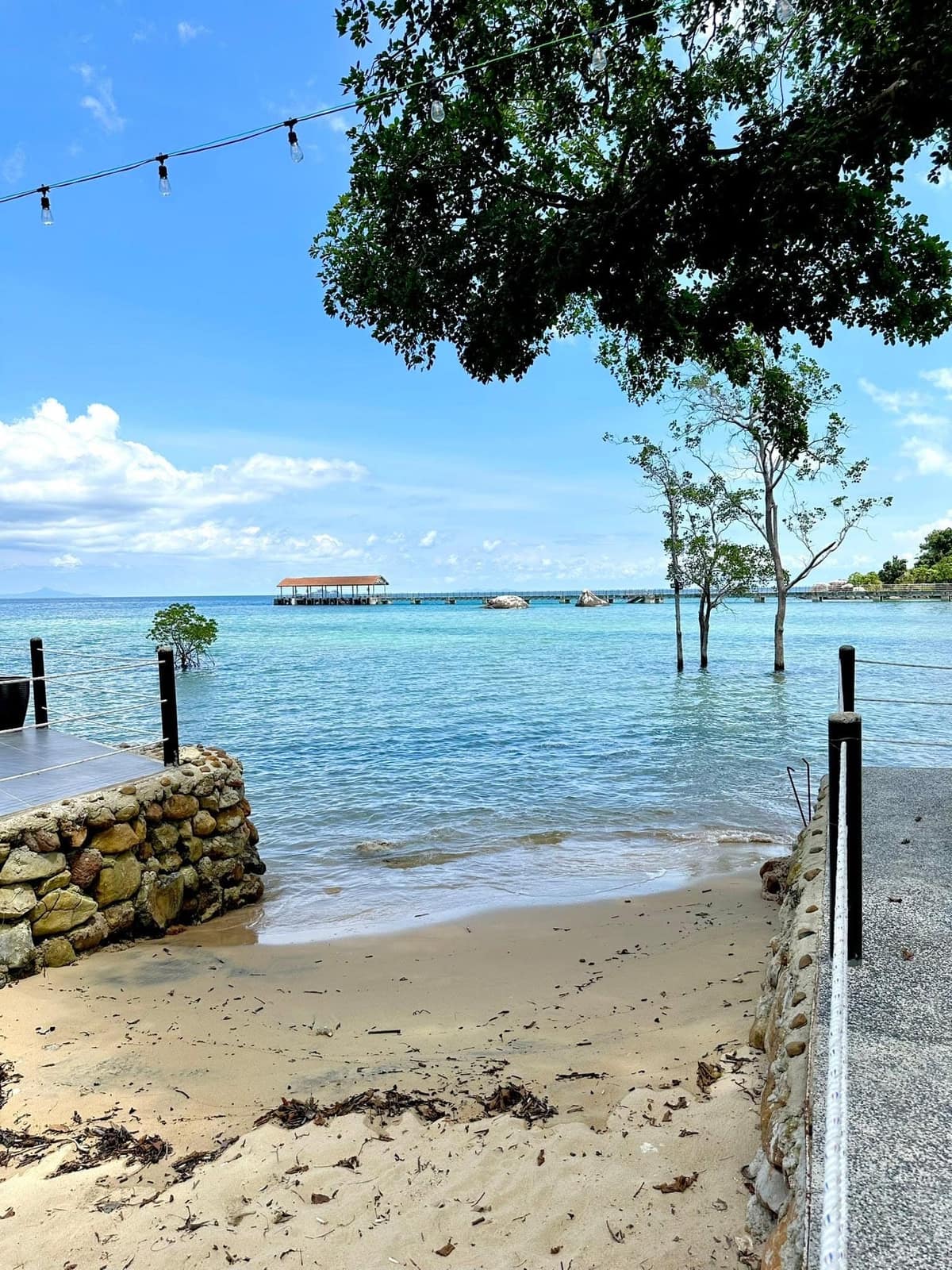 Cahaya Asah open-air restaurant pavilion with sea view