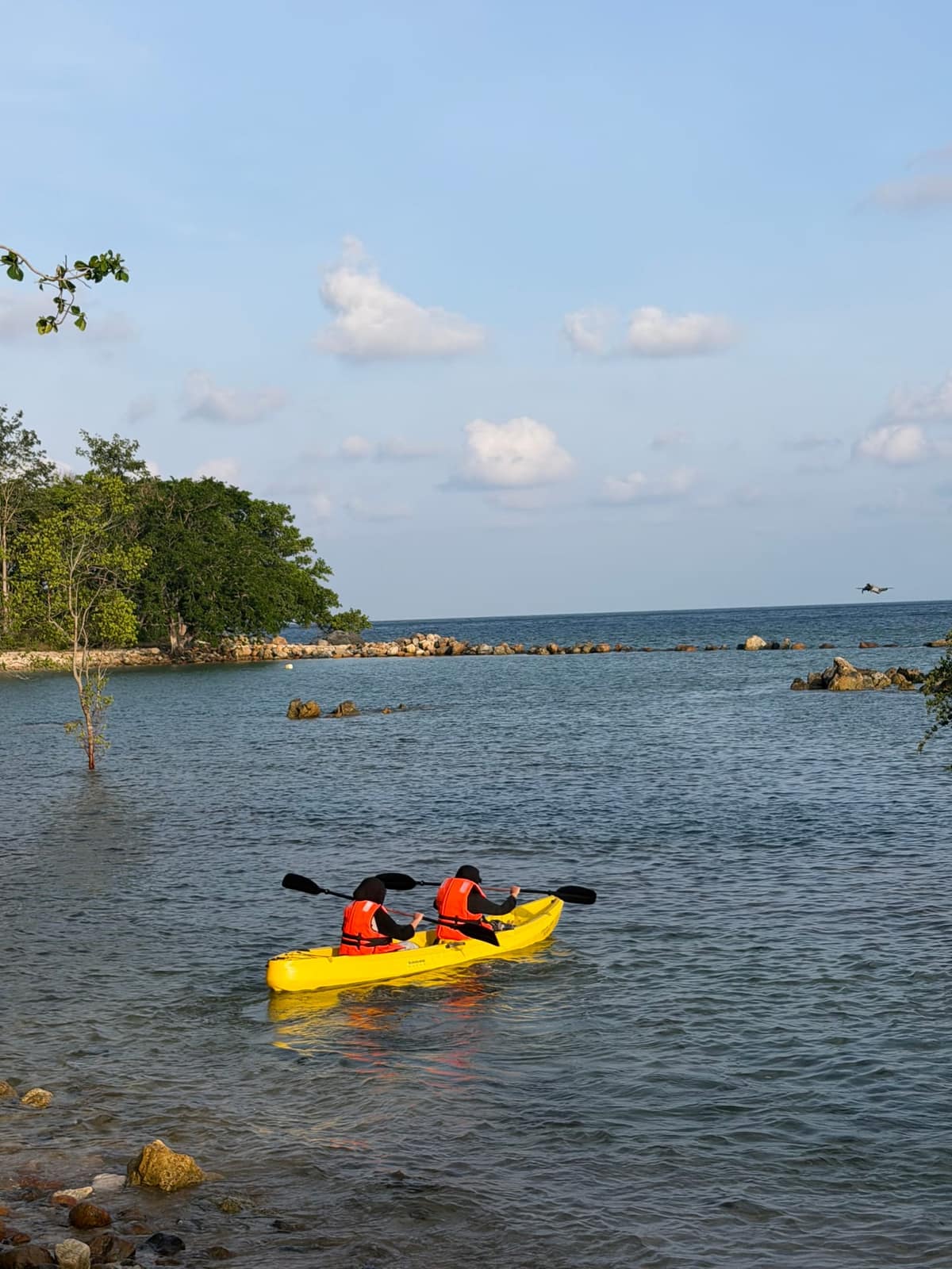 Sea kayak on crystal clear water