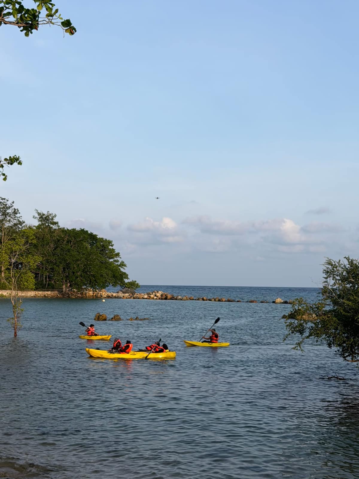 Kayaking near coral reef
